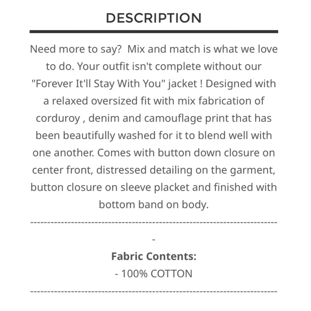 New POL camo corduroy jacket - Picture 4 of 4